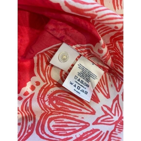 Land’s End light cotton orange and floral 1/2 button tunic - 14 - Picture 6 of 8